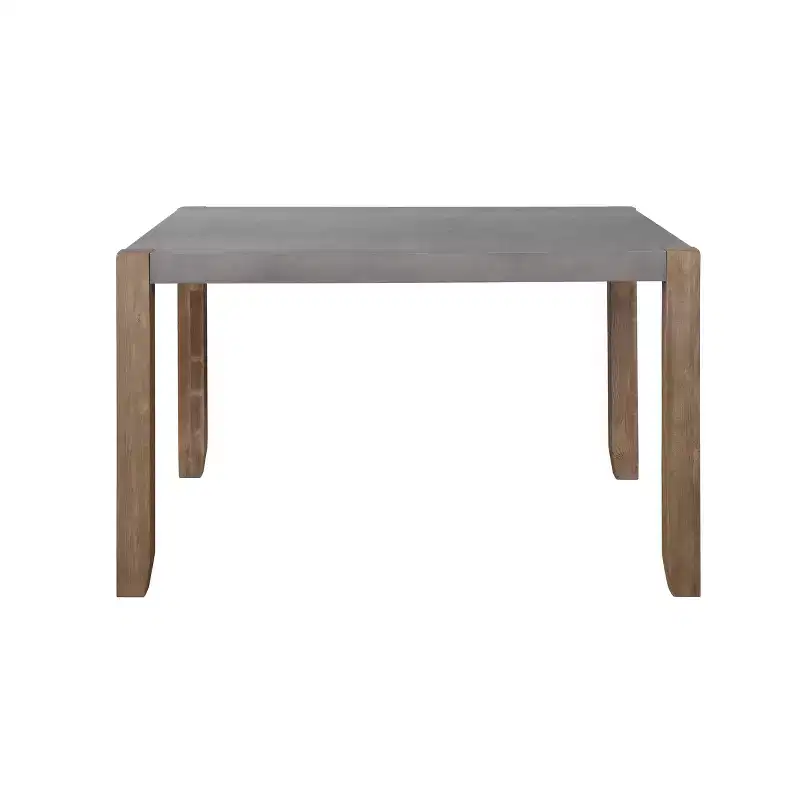 Davenport Faux Concrete and Wood Loft Dining Table - Alaterre Furniture
