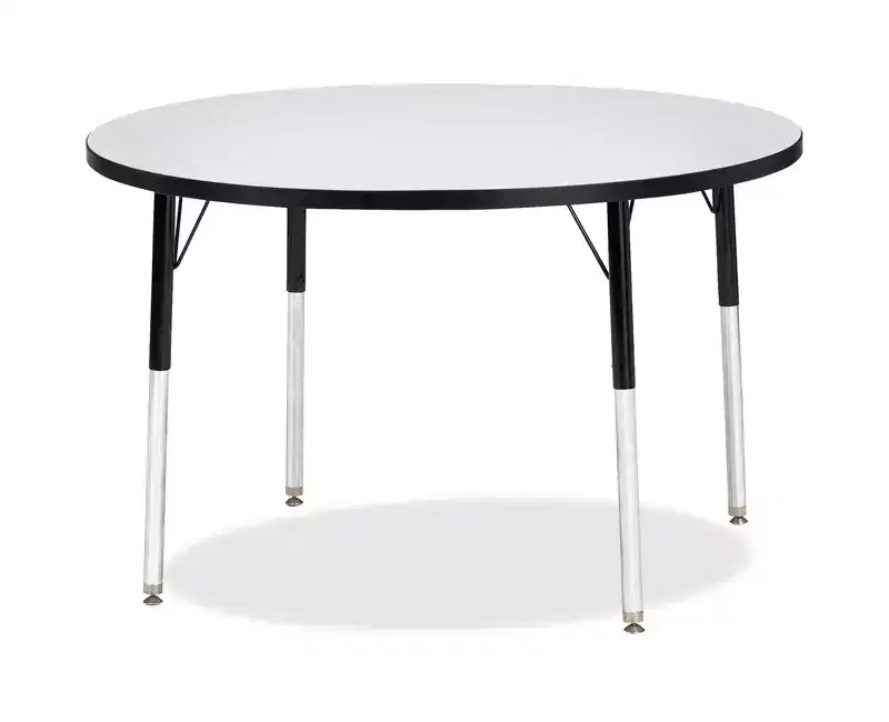 Berries Adult Height Color Edge Round Table 42 x 42 in Black
