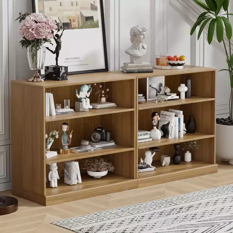 MAYEERTY Freestanding Storage Cabinet Wooden Decorative Cabinets for Home, Office, Small Space, Brown, 31*31*16in