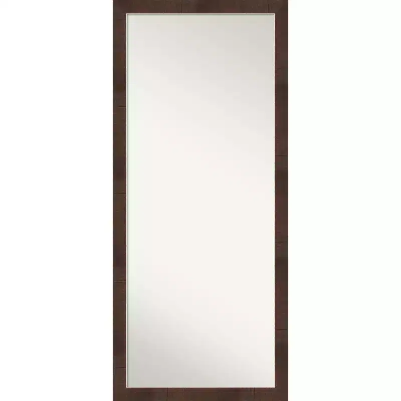 28" x 64" Wildwood Framed Full Length Floor/Leaner Mirror Brown - Amanti Art: Modern Rectangle, Polystyrene Frame, Wall Mountable