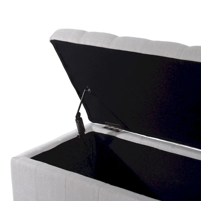HomCom 42 Fabric Tufted Storage Ottoman Bench - 17*41.5*19.5