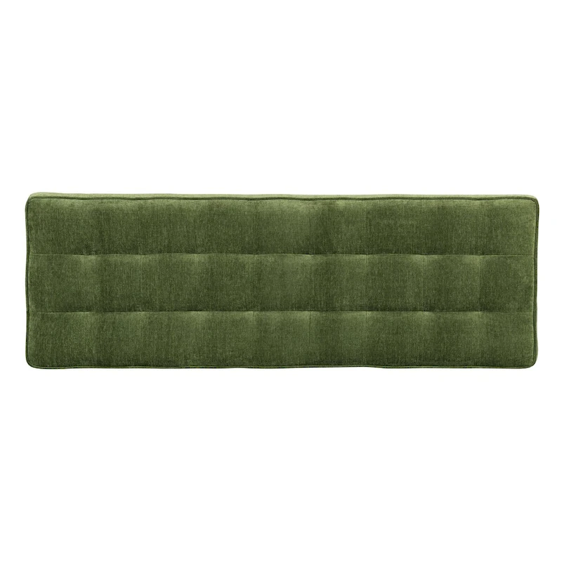 Poly & Bark Luca Fabric Bench - Tufted Seat with Solid Wood Legs