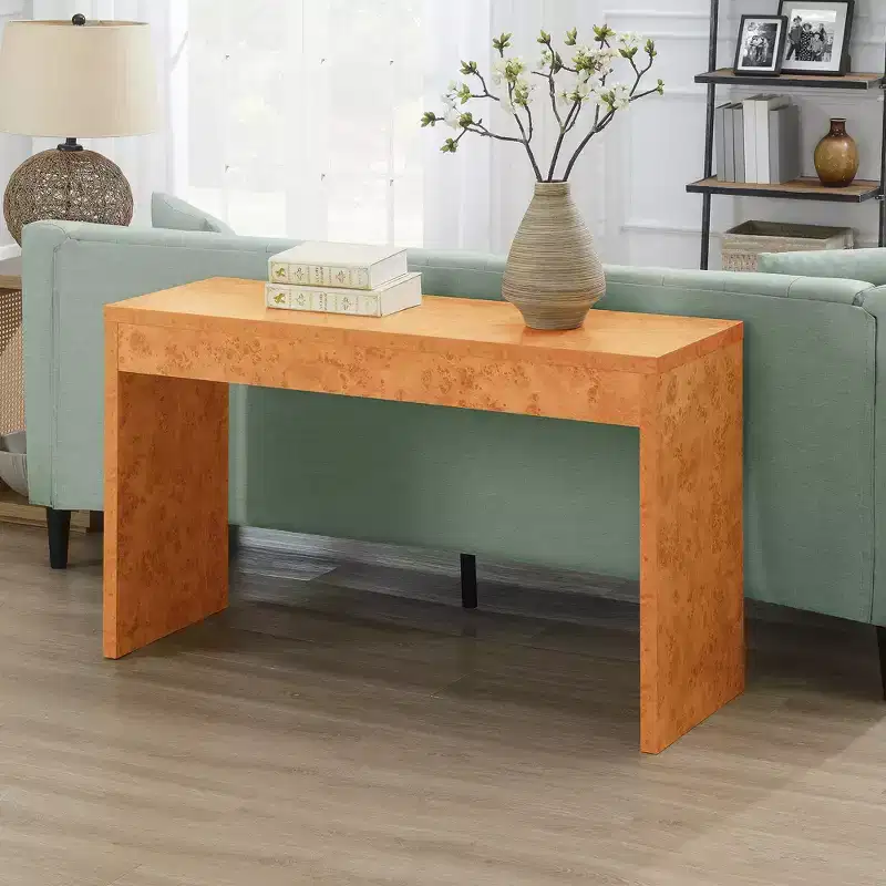 Breighton Home Northfield Hall Console Table/Desk in Light Burl
