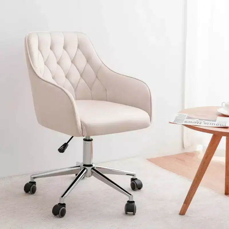 Velvet Task Chair with Swivel, Adjustable Height & Smooth-Rolling Wheels - Stylish & Comfortable for Home Office, Vanity & Dorms