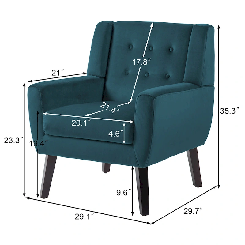 Velvet Upholstered Armchair Tufted Accent Chairs Set of 2