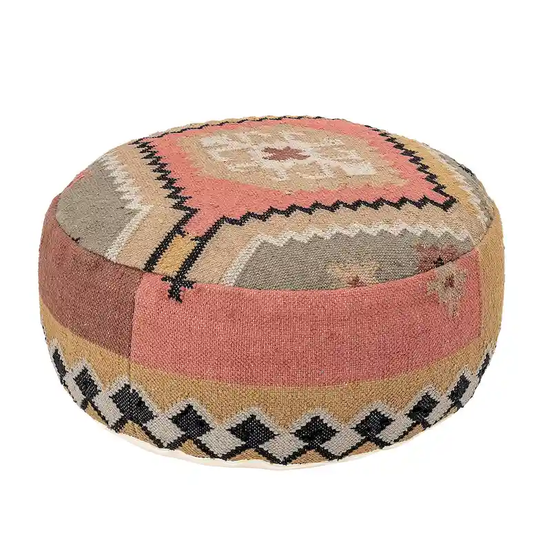 Multicolor Handwoven Cotton Pouf
