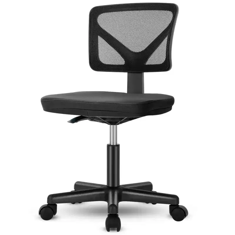 Low-Back Mesh Armless Office Chair with Lumbar Support for Study, Office and Reading Room