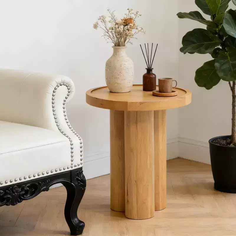 Christopher Knight Home Nolan Modern Wood Round End Table with Pedestal Base