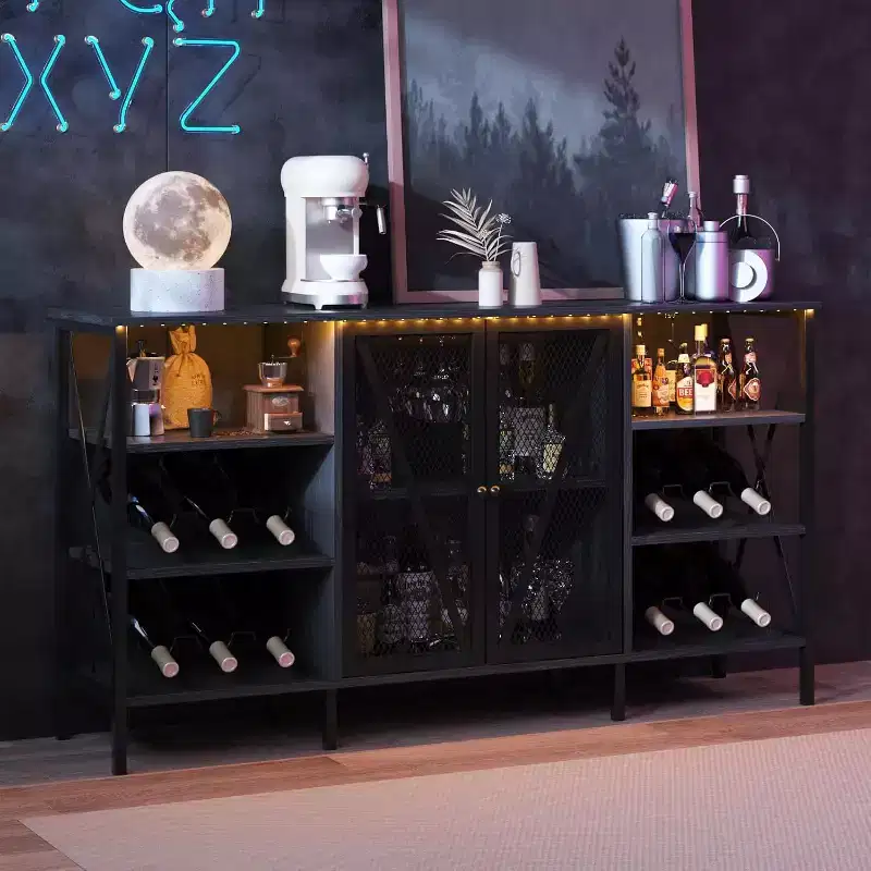 Multi-Functional Wine Rack - Space-Saving Bottle Storage, Ideal for Home Bar Kitchen Dining Area Decor & Organization