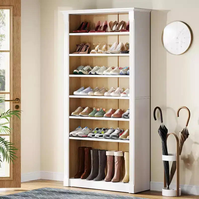 Lantine 8-Tier Wooden Freestanding Shoe Rack