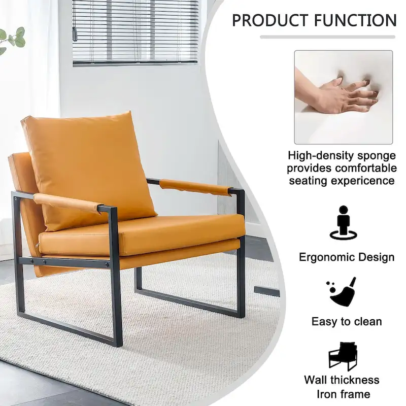 Ouyessir Set of 2 Modern Velvet Accent Chair Linen Sling ArmChair