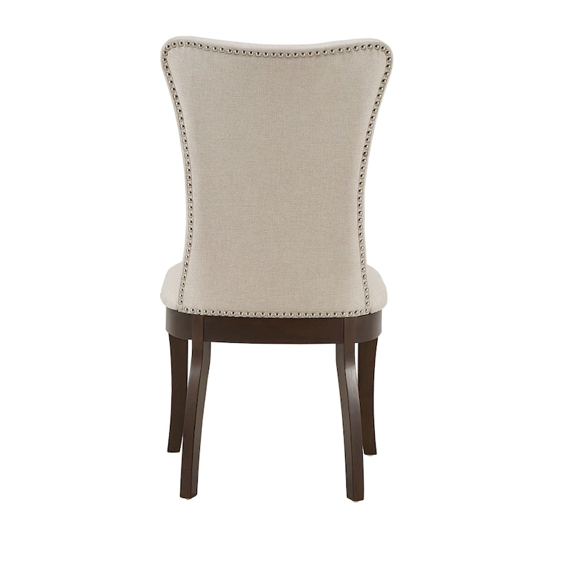 Willa Dark Cherry Wood and Beige Fabric Extendable Rectangular Dining Set by iNSPIRE Q Classic