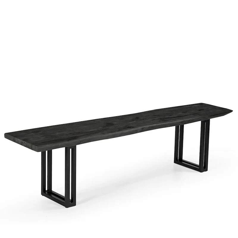 Solid Wood Dining Bench - Gray Finish