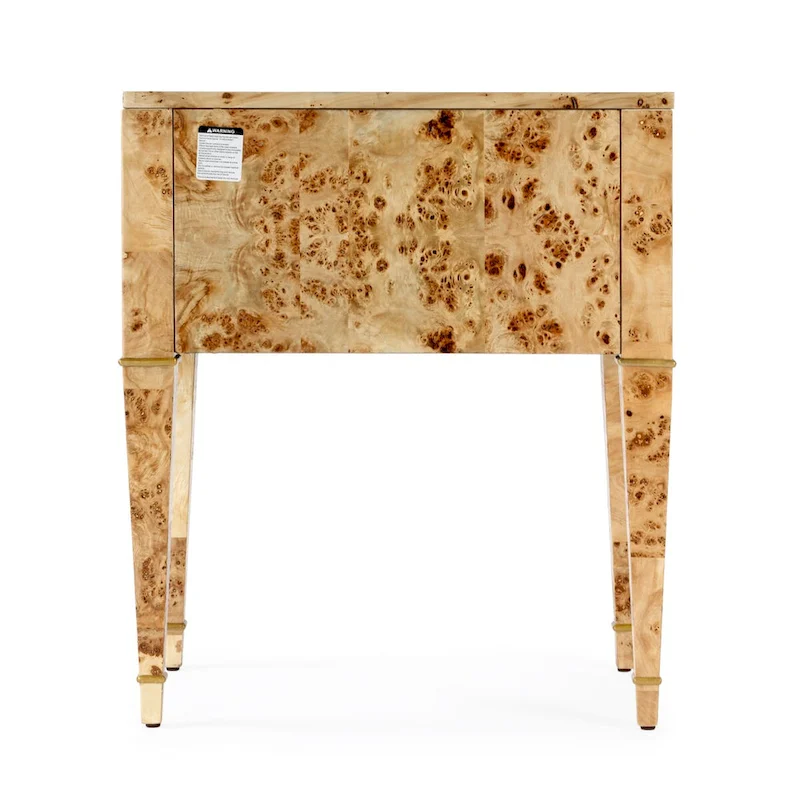 Kai 2 Drawer Burl Wood End Table