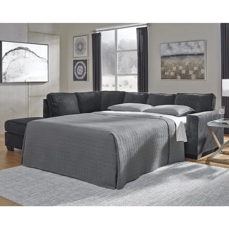 2-Piece Sleeper Sectional Sofa with Chaise | Pull-Out Bed | Upholstered | Living Room