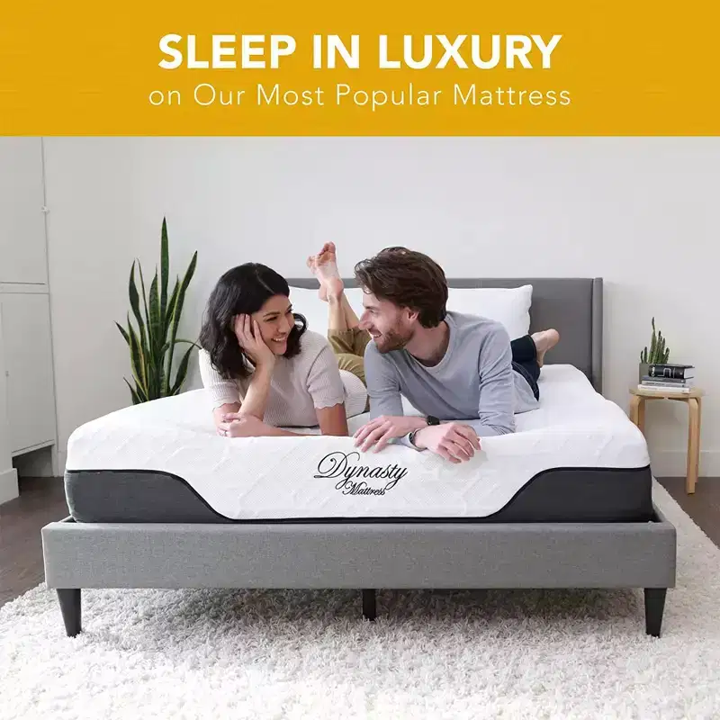 Dynasty Mattress 12 Inch Medium Firm CoolBreeze Advanced Cooling Gel Infused Open Cell Memory Foam Mattress and Cool Silk Cover
