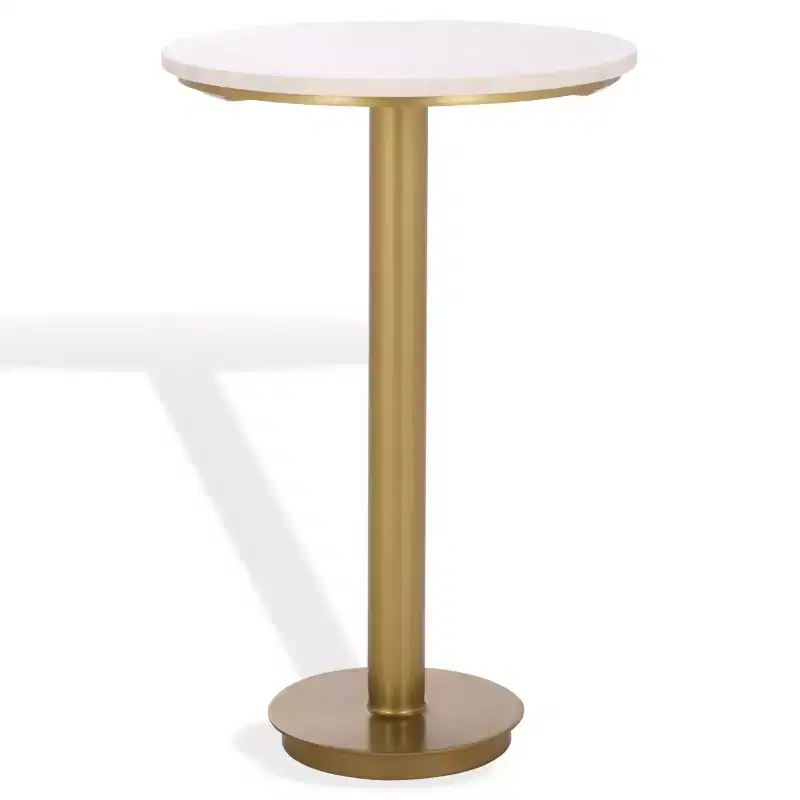 Branxton Marble Top Accent Table - SFV7917 - Brass/White - Safavieh Couture