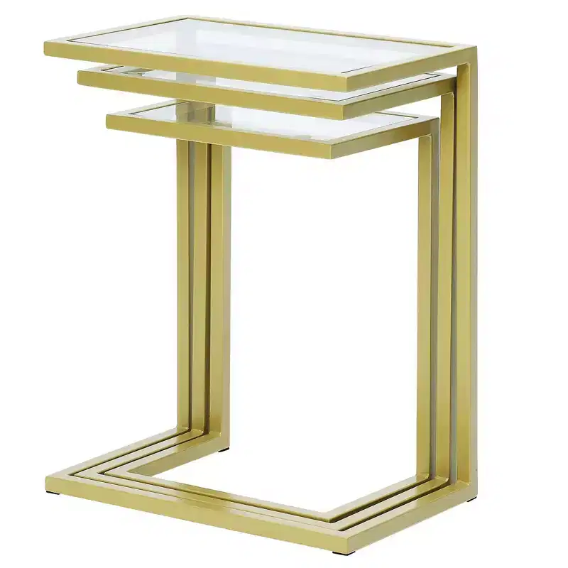 HomeRoots 24 Chrome Glass Rectangular End Table