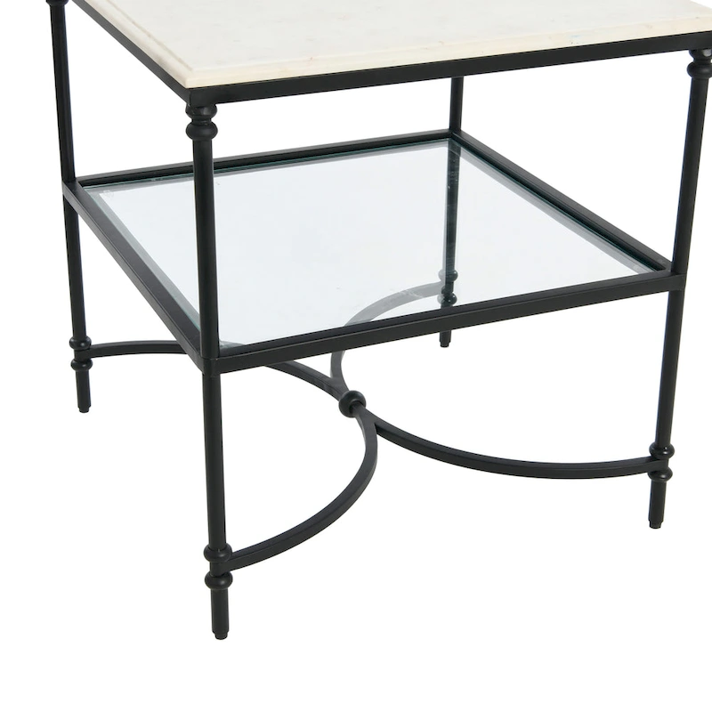 Marble and Metal End Table