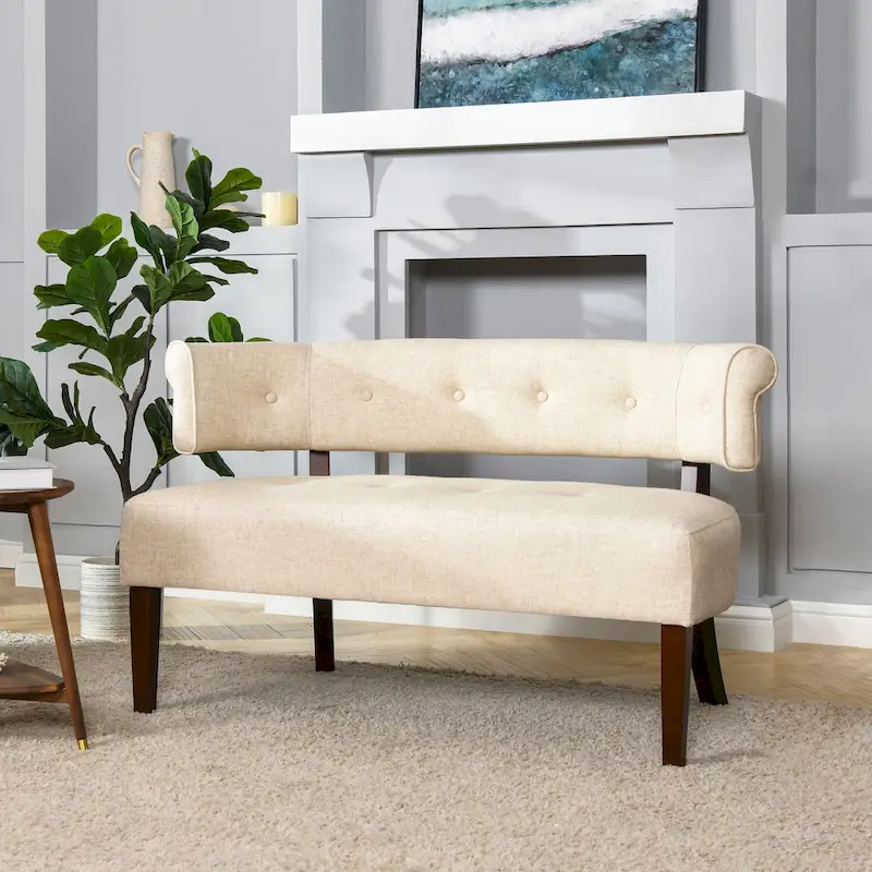 Jared 51 Modern Recessed Arm Tufted Bench Settee
