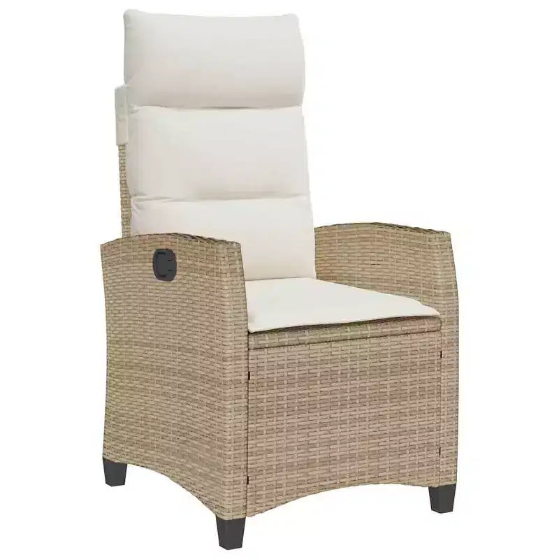 vidaXL Reclining Garden Chair PE rattan, powder-coated steel Medium
