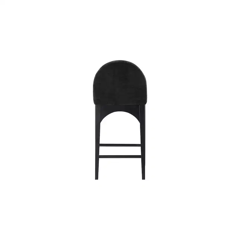 Waldorf Black Chenille Fabric Counter Stool