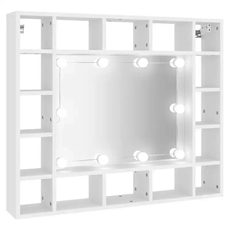 vidaXL Mirror Cabinet White Engineered wood Wall mounting Mirror Cabinet
