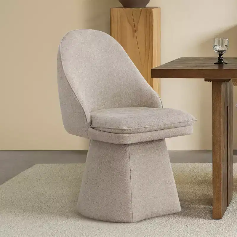 Spruce&Spring Swivel Dining Chair with High Curved Back & Conical Base