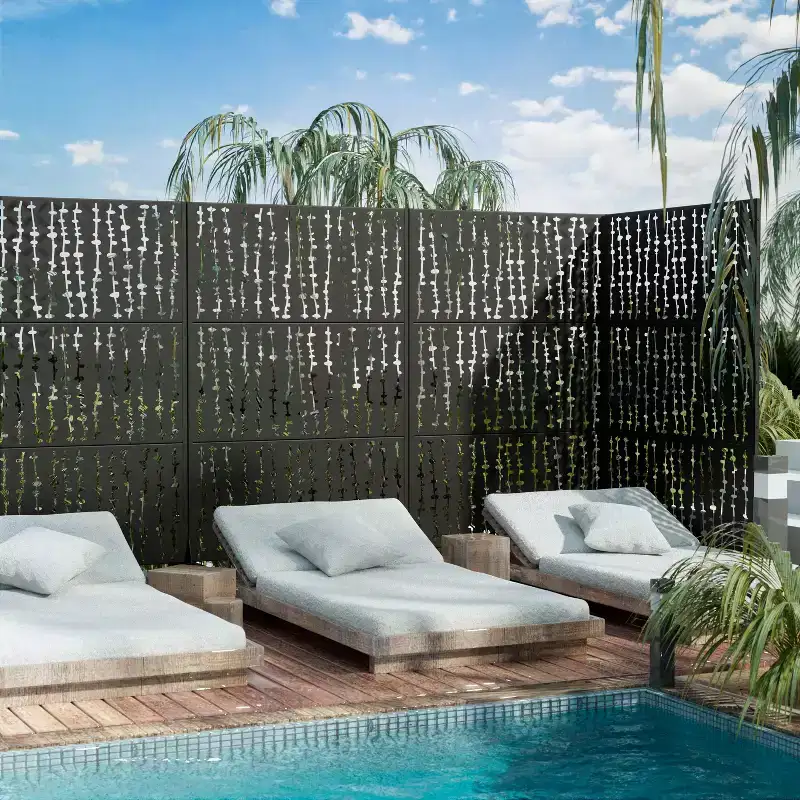 David Black Galvanized Steel Screen 183x120x40cm