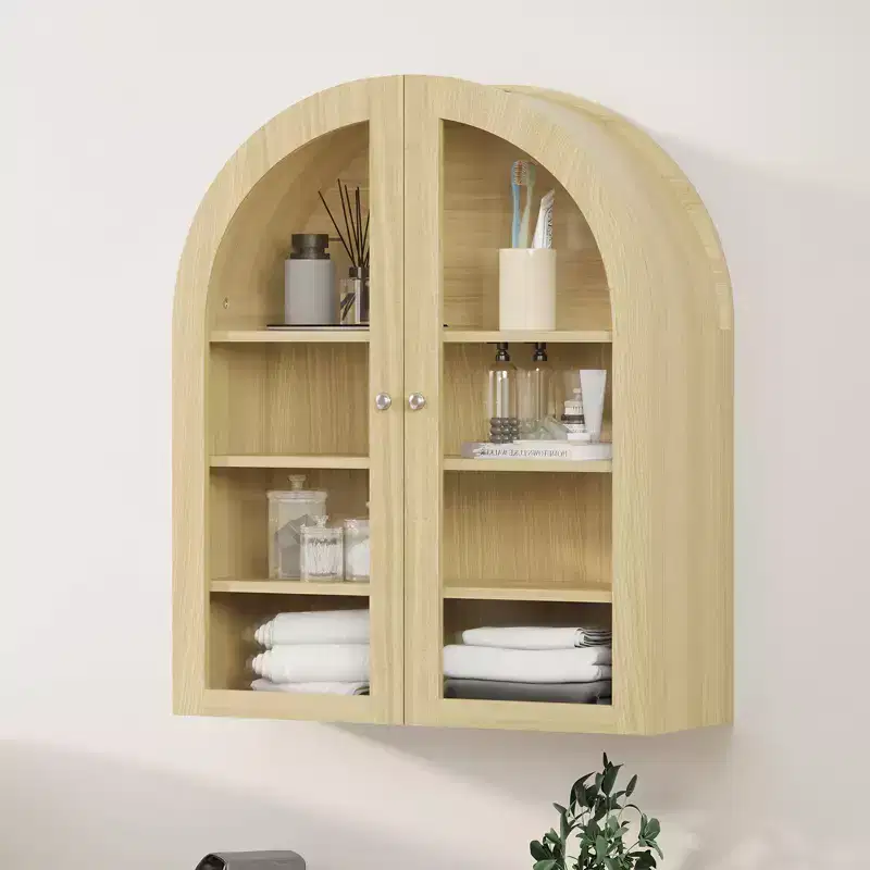 Wall Mounted Storage Cabinet with Acrylic Doors and Adjustable Shelves