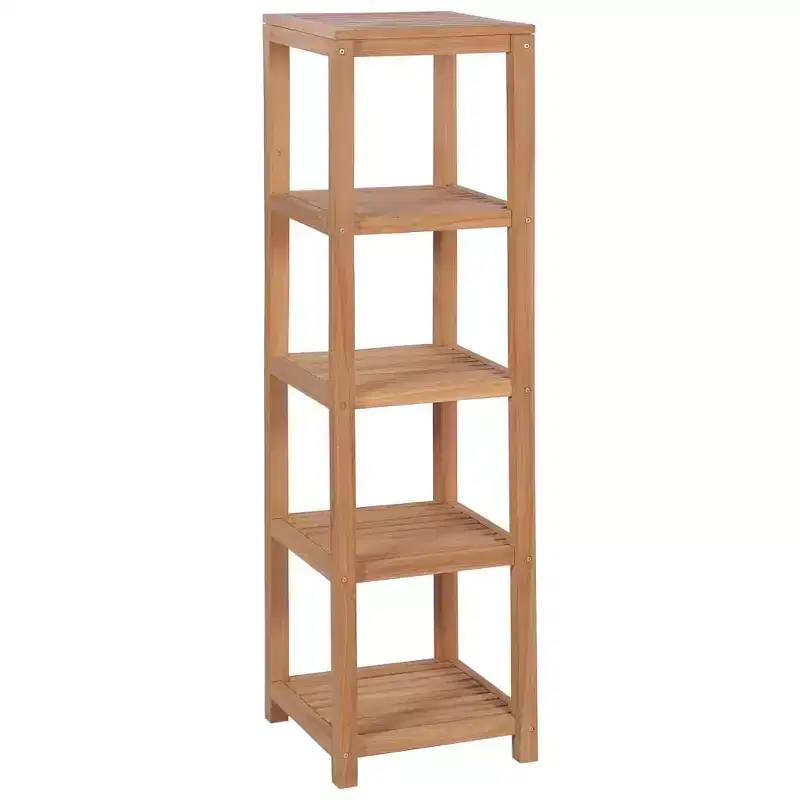 vidaXL Storage Rack Natural Teak Solid Teak Wood Tall Storage Rack