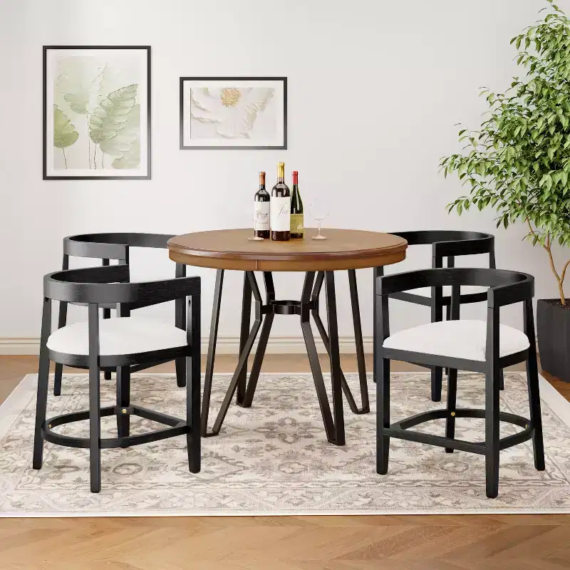 Christopher Knight Home Rico 5 Pieces Metal and Rubberwood Counter Height Dining Set