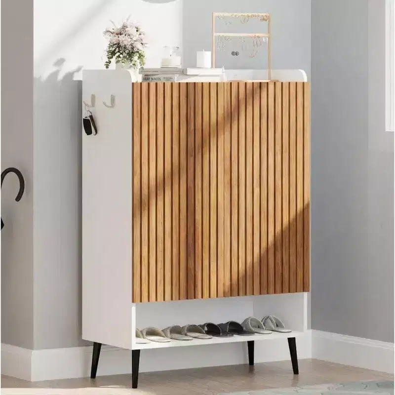 6-Tier Large Shoe Cabinet with 2 Doors & Adjustable Shelves, Freestanding Entryway Organizer for Hallway and Living Room