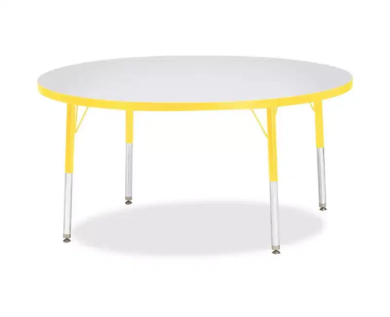 Jonti-Craft Berries Elementary Height Color Edge Round Table 48 x 48 in Yellow