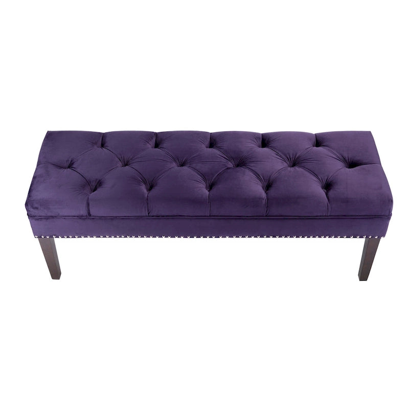 Mid Century Modern Tufted Upholstered Living Room Bench