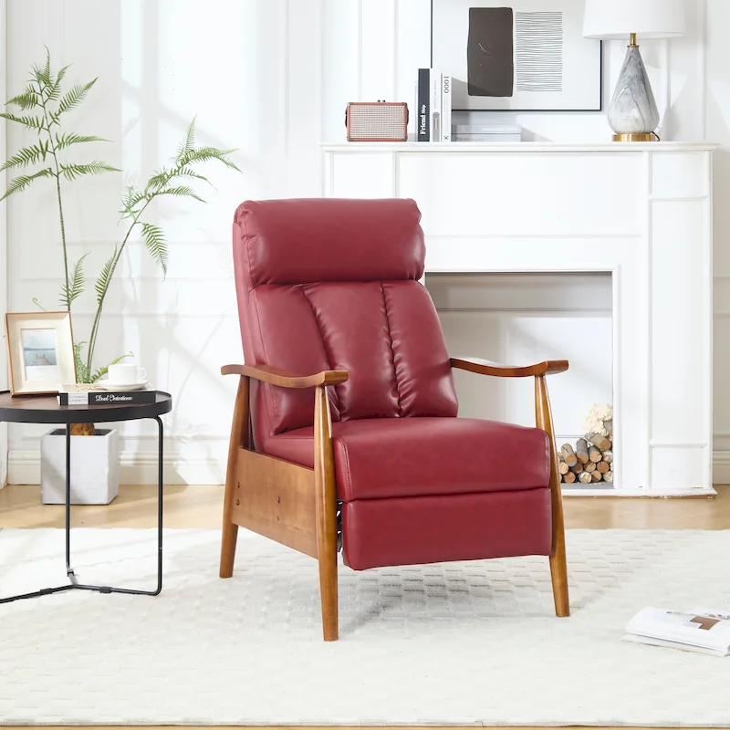 Wine Red 26.38 Adjustable Chaise Lounge Chair