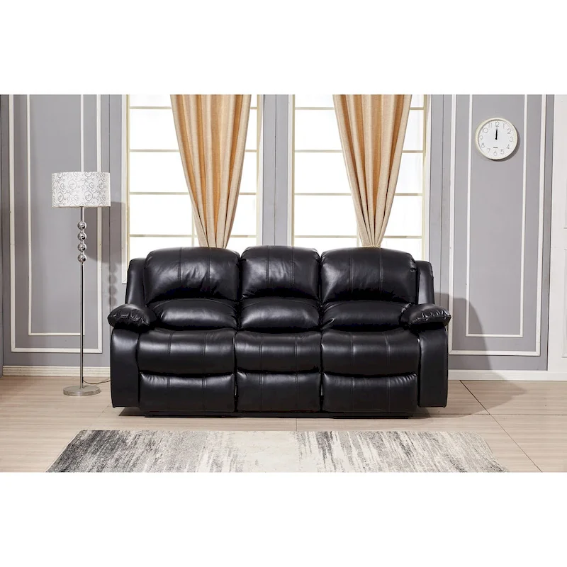 Betsy Furniture 3 Piece Bonded Leather Power Reclining Living Room Set, Sofa, Loveseat and Chair