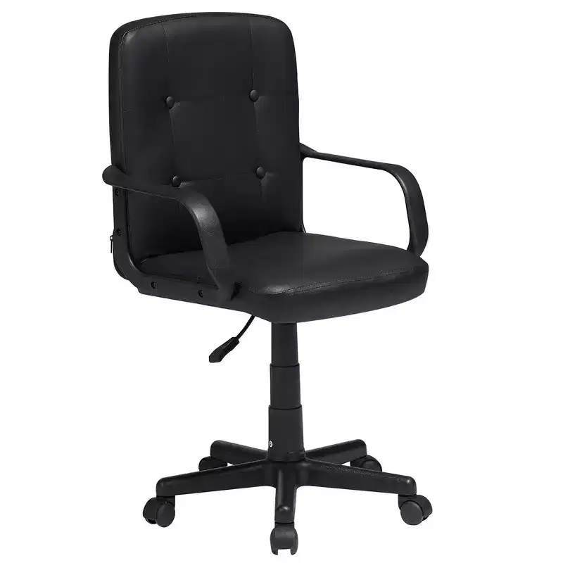 VECELO Home Office Desk Chair with Armrests, Mid Back Adjustable Height