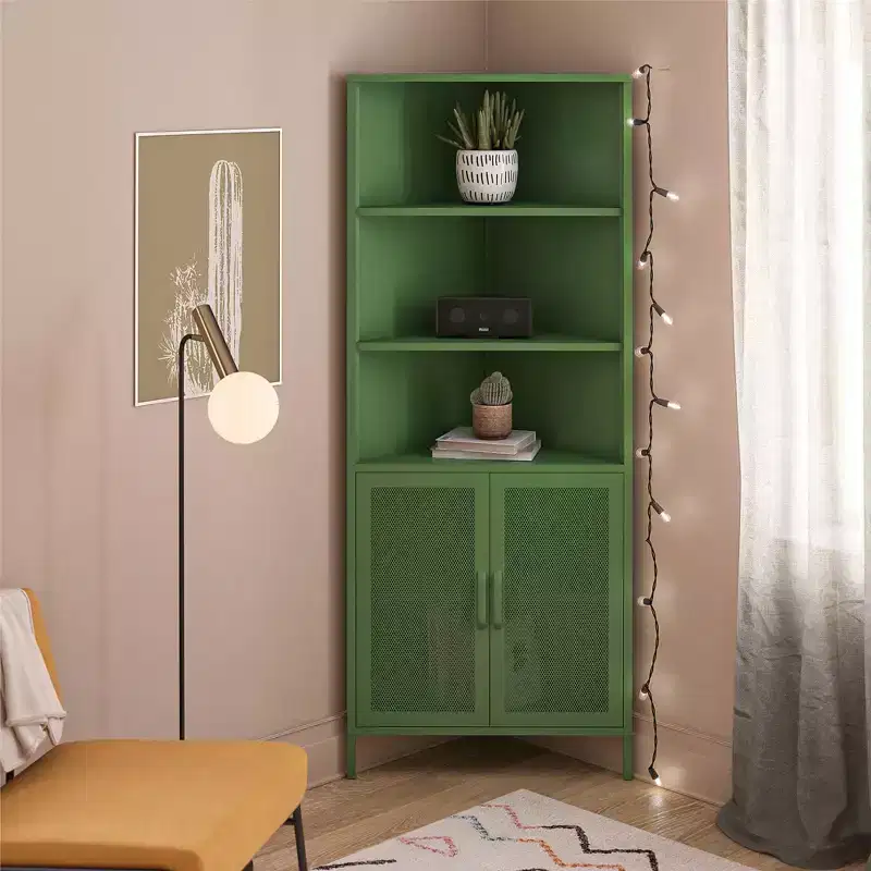 Novogratz Channing Corner Storage Cabinet with 2 Doors