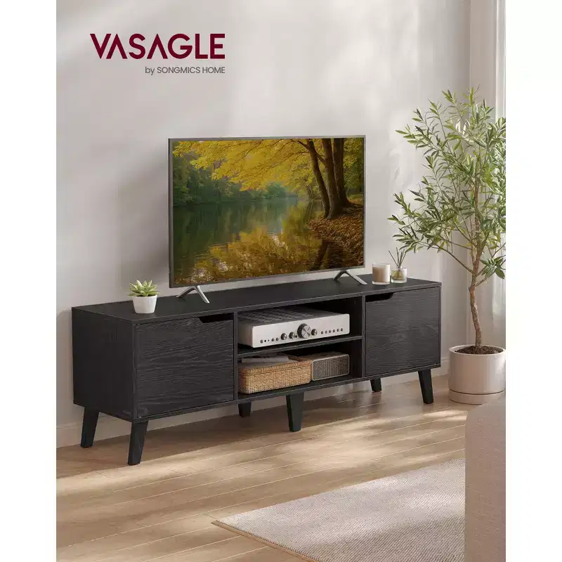 TV Stand for 65-Inch TVs,Entertainment Center with Adjustable Shelf,58-Inch Long Media Console Table,for Living Room, Bedroom