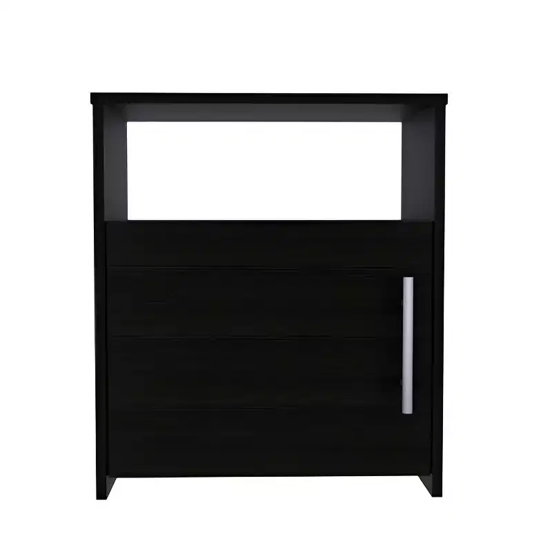 HomeRoots 23 Black Wood Nightstand