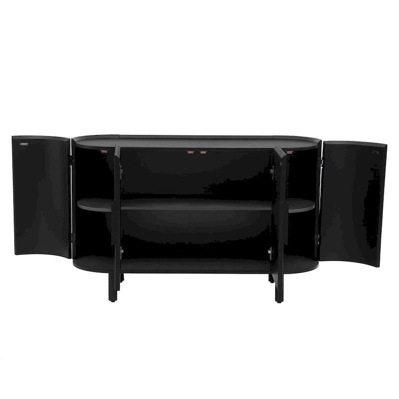 Merax Curved Design Light Luxury Sideboard with Adjustable Shelves