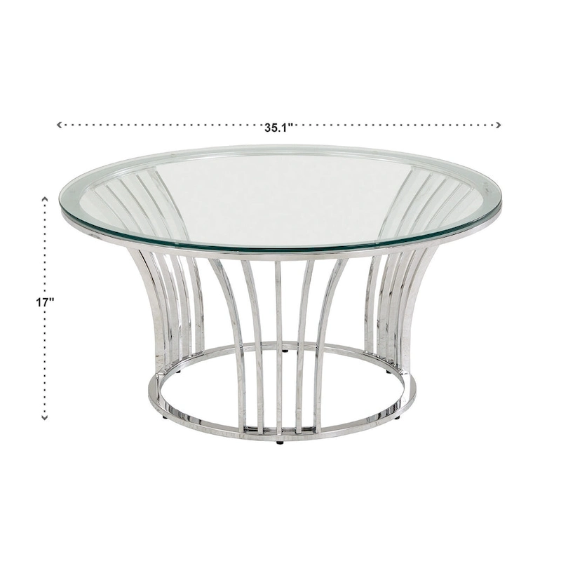 Cottbus Chrome Finish Coffee Table with Glass Top by iNSPIRE Q Bold