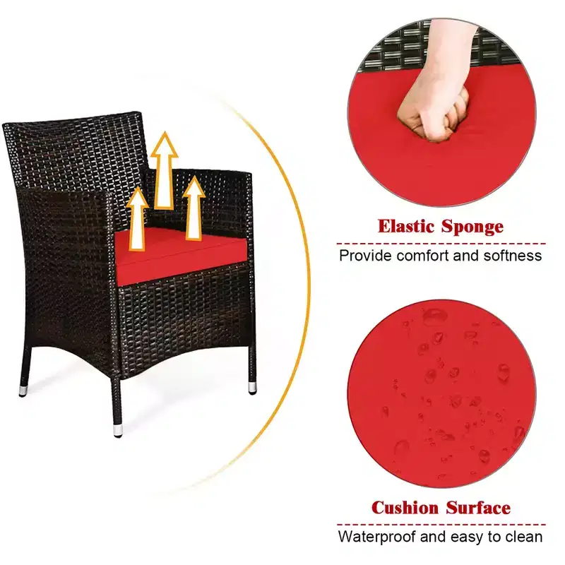 Costway 8PCS Rattan Patio Furniture Set Cushioned Sofa Chair