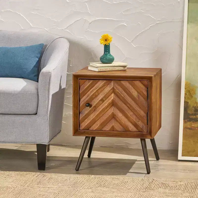 Christopher Knight Home Harrington MidCentury Modern Cabinet Dark Brown: Mango Wood, No Shelves, Hardwood Frame