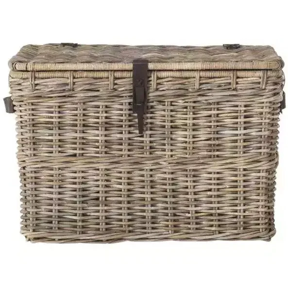 Woven Kubu Rattan Storage Trunk, Grey