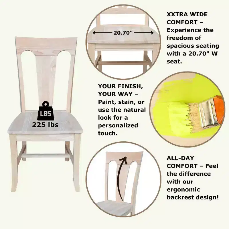 Set of 2 Elle Armless Chairs Unfinished - International Concepts