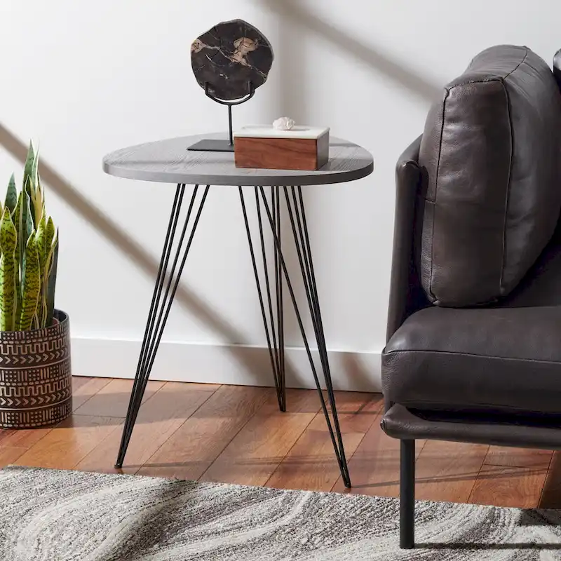 SAFAVIEH Luann White/ Black Lacquer Side Table - 19.6 x 19.6 x 23.6 - 20Wx20Dx24H