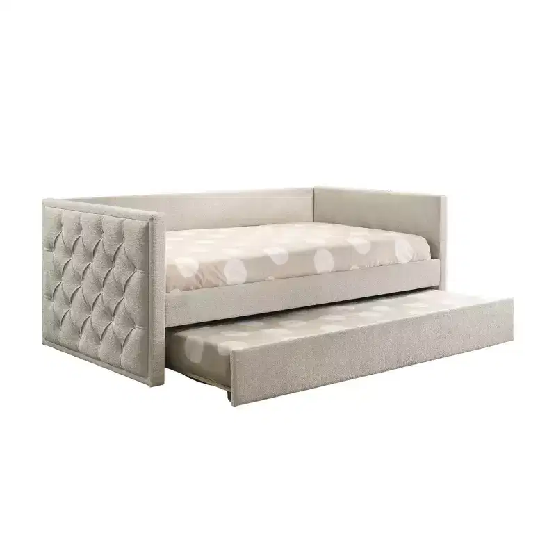 Modern Design Twin Sofa Bed with Trundle and Mattress - Ready Platform With Engineered Wood