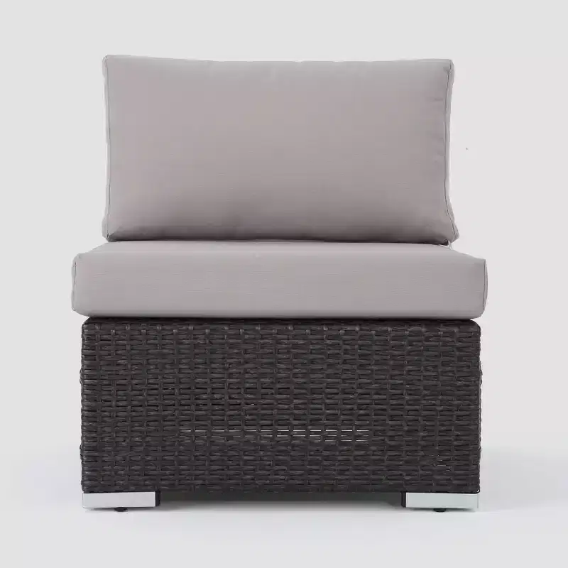 Santa Rosa 8pc Wicker Sectional Seating Set - Gray/Silver - Christopher Knight Home: Aluminum Frame, Weather-Resistant